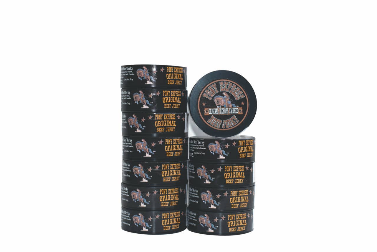 Pony Express Original Beef Jerky, .38oz ,12 Tins