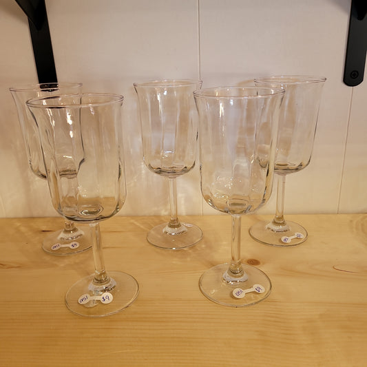 1990s Clear Glass Wine Goblet