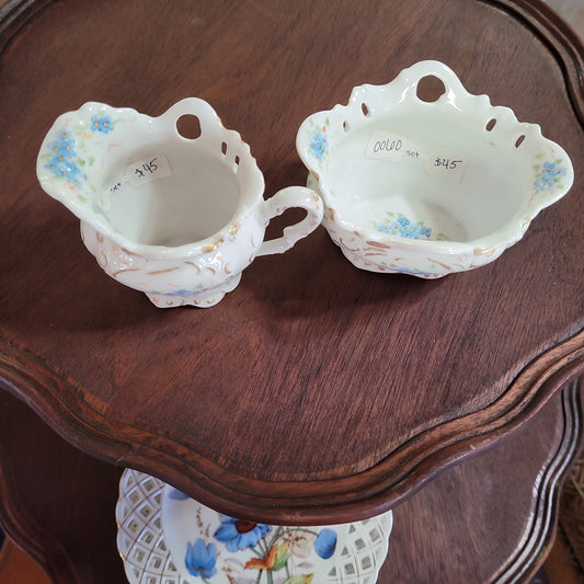 1900's Handmade Cream and Sugar Set