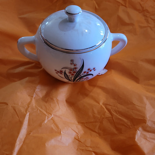 1950's Vintage Wedgewood Red Dot Sugar Bowl