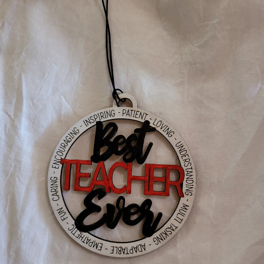 Best Teacher Ever car charm