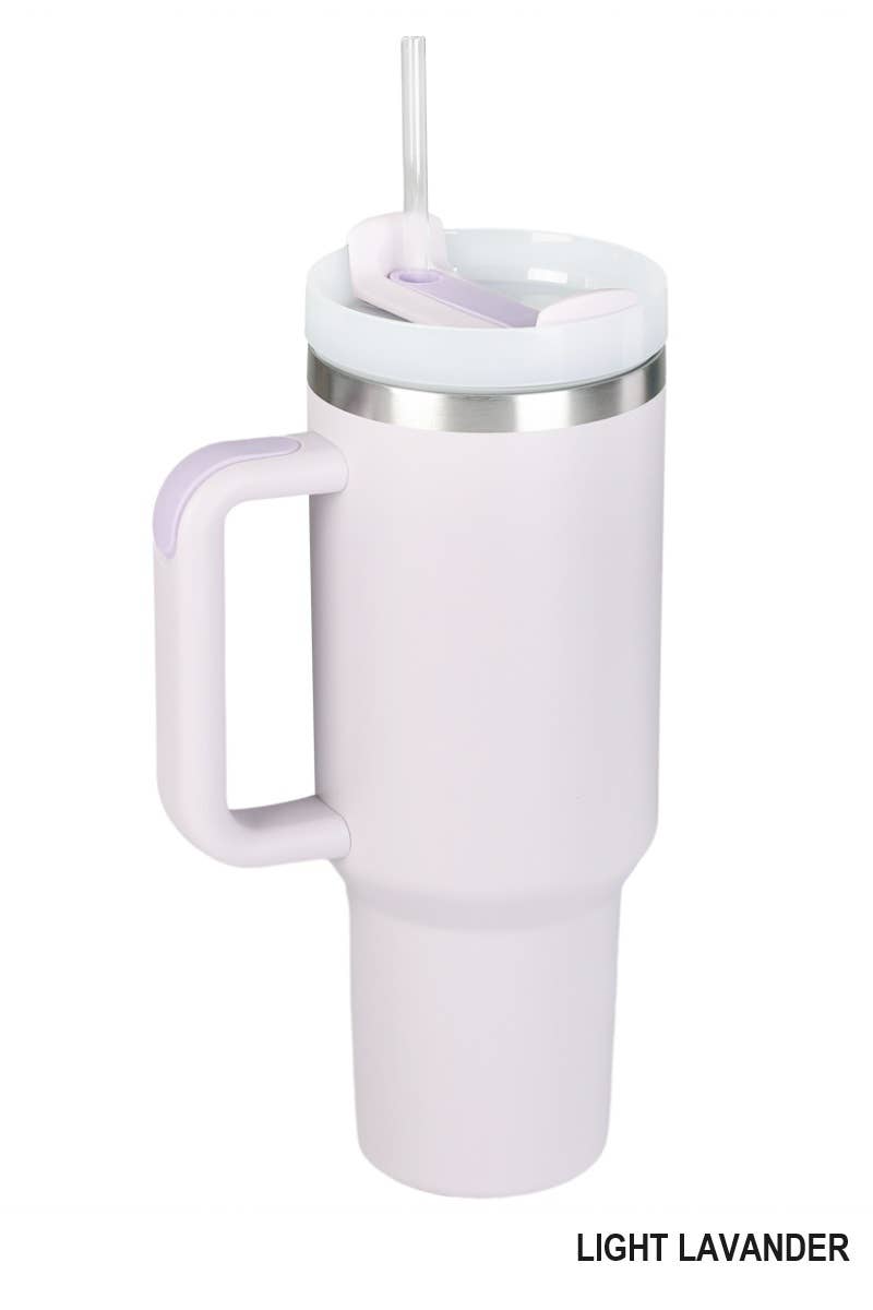 40oz Stainless Steel Tumbler With 2 Straws