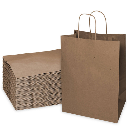 12x7x13 Large Kraft Paper Gift Bags w/Twine Handles