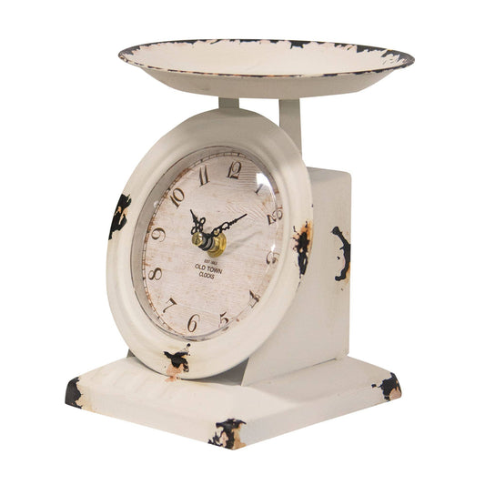 Farmhouse White Old Town Scale Clock